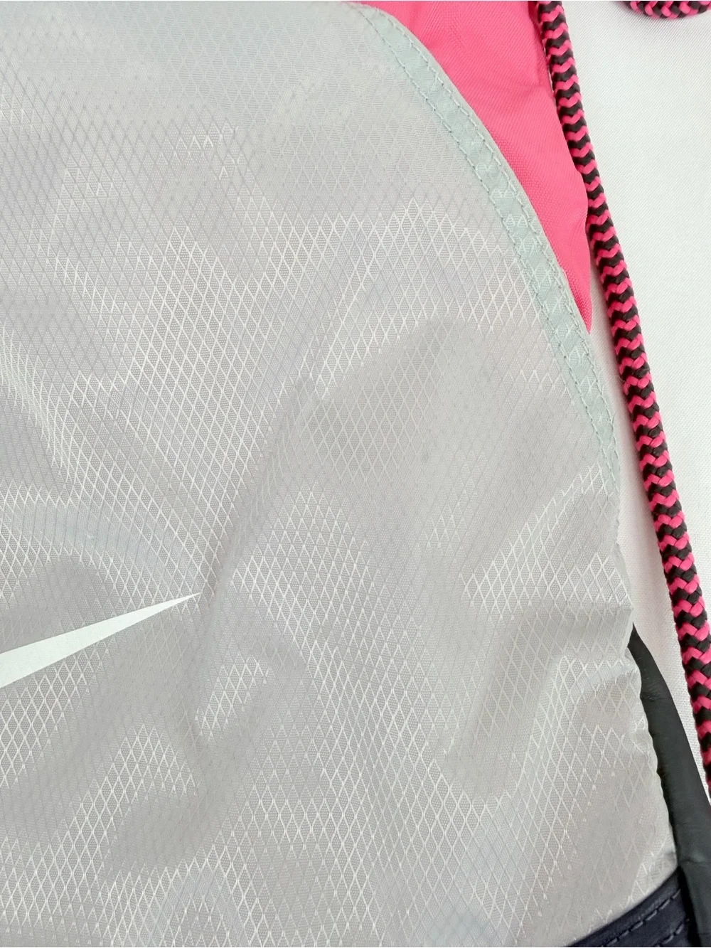 Nike Pink & Gray Colorblock Drawstring Gym Bag